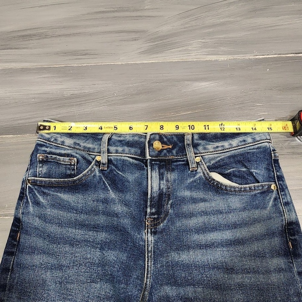 Express 90s Ankle Boot Mid Rise‎ Distressed Ripped Jeans Women's Size 2R - Picture 12 of 12